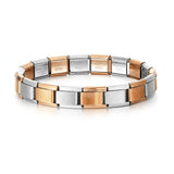 Pulsera de acero inoxidable con holograma de moda para hombres y mujeres: joyería con cadena de eslabones geométricos