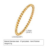Elegant 2mm Gold Stainless Steel Stacking Ring – Minimalist Wedding Band for Women