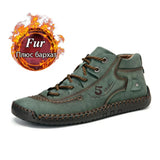 Men's Leather Snow Boots with Plush Lining – Warm, Comfortable, and Stylish Winter Footwear