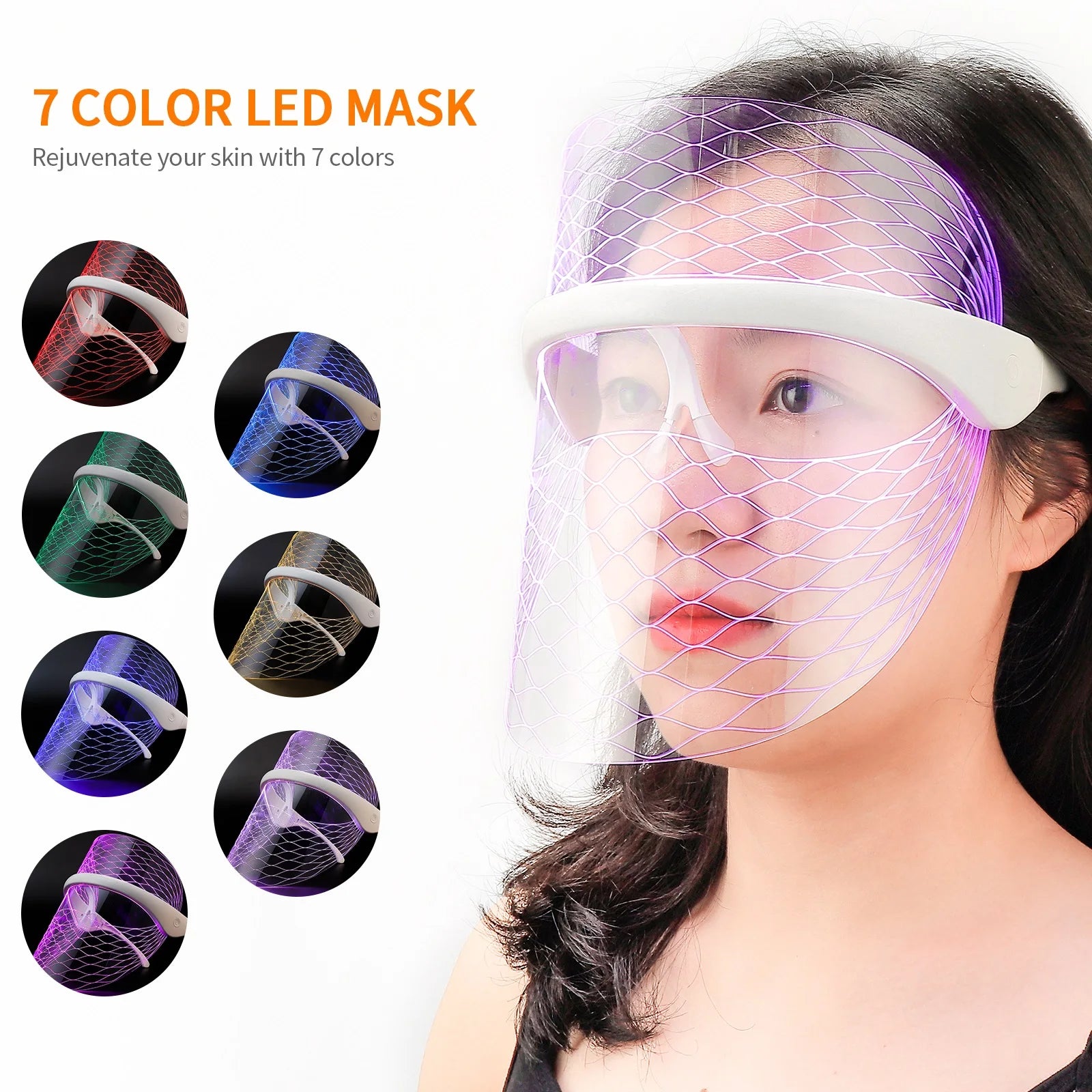 7-Color LED Photon Therapy Face Mask for Skin Rejuvenation, Acne Treatment, and Anti-Aging