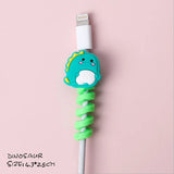 Juego de 4 protectores de cable con dibujos de animales, minicubierta para cable y enrollador de cable de carga