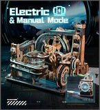 3D Wooden Marble Run Spaceport - Electric & Manual Mode Puzzle Kit