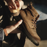Men’s Suede Work Boots – Warm Lace-Up Winter Safety Boots for Outdoor Use