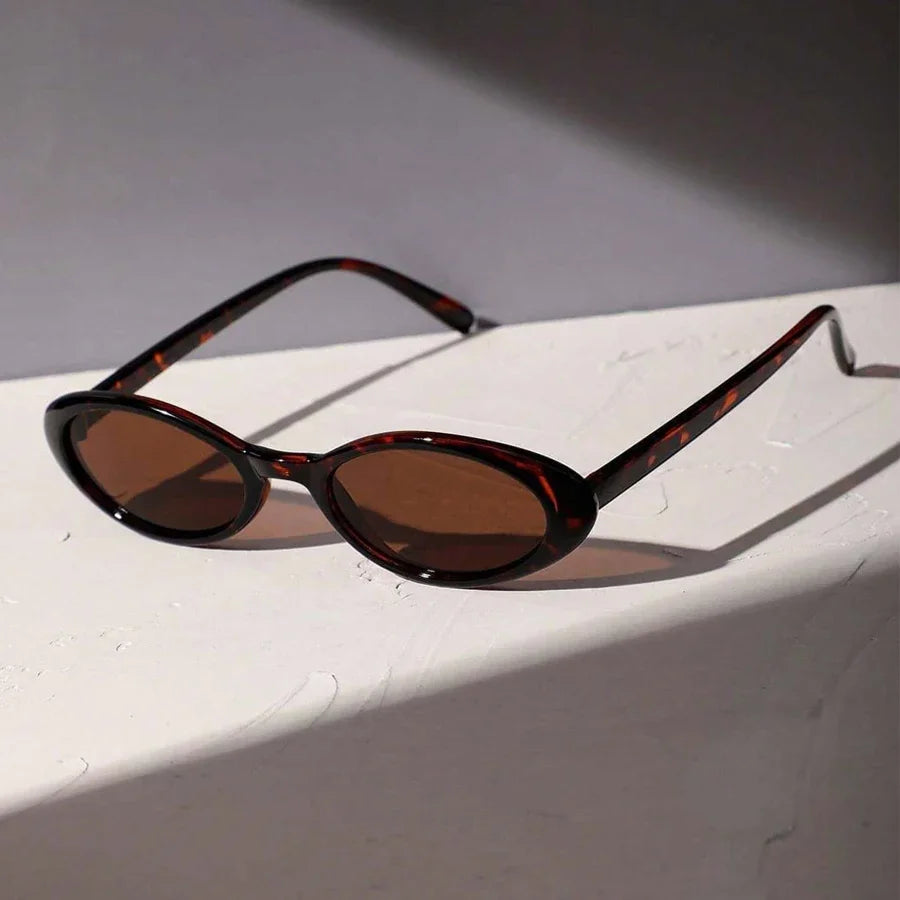 2024 Women’s Small Oval Sunglasses – Retro Designer Shades with UV400 Protection