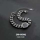 🔥 Pulsera con cruz de llamas retro: cadena de empalme de acero y titanio estilo hip hop para hombres y mujeres 🔥