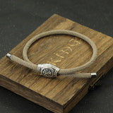 Men's Viking Rope Bracelet - Adjustable Handmade Stainless Steel Jewelry for Men