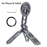 Trípode magnético plegable para teléfono con zapata fría Arca y soporte de escritorio para iPhone y Android