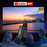 4K Android TV Stick with Dual-Band Wi-Fi, Quad-Core Processor & IR Remote