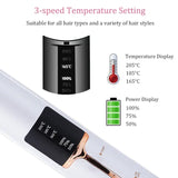 Portable Wireless Hair Straightener with USB Charging – 3 Temperature Settings & Power Bank Function