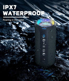 Altavoz Bluetooth portátil de 40 W: resistente al agua, graves profundos y espectáculo de luces LED