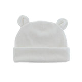 Autumn Winter Baby Hat Comfortable Solid Color Hats Cute Ear Shape Cotton Cap Newborn Photography Props 0 -1 Infant Bonnet Items
