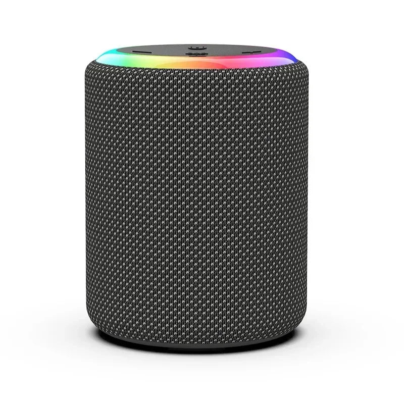 Waterproof Bluetooth Speaker with LED Light - Portable Outdoor Cylinder Speaker with Rich Bass