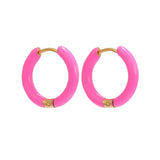 Stainless Steel Enamel Hoop Earrings for Women – Trendy Summer Style