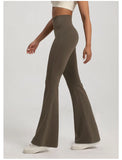 High-Waisted Flared Yoga Pants – Waist-Cinching Cotton Bell Bottoms