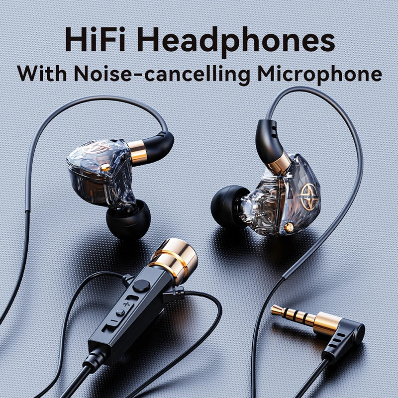 Wired HiFi Karaoke Headphones with Mic - Noise Cancelling 3.5mm AUX Heavy Bass Earphones