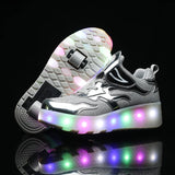 Unisex LED Light-Up Casual Shoes for Kids – Hook & Loop Sneakers with PU Upper and Non-Slip Rubber Sole