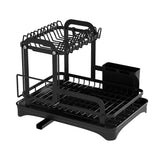 Escurridor de platos de 2 niveles | Organizador de encimera de cocina con escurridor 