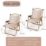 Foldable Carbon Steel Camping Chair with Oxford Fabric and Wooden Armrests