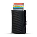 Slim RFID Blocking PU Leather Wallet – Minimalist Pop-Up Card Holder for Men & Women