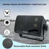 200W Waterproof Outdoor Speakers - 3.5" All-Weather Wall Mount Stereo Pair for Patio & Marine Use