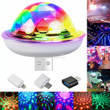 USB Car Ambient LED Light - RGB Music Sync Party Light with Multi-Interface