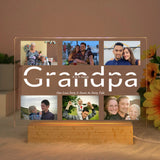 Custom Photo LED Night Light with Text – Personalized Acrylic & Wood USB Lamp