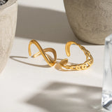 Juego de anillos apilables de acero inoxidable bañados en oro: joyas minimalistas y elegantes para mujeres
