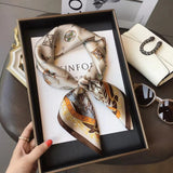 Luxury 70×70cm Silk Square Scarf – Elegant Satin Hairband & Neckerchief
