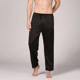 Men’s Satin Pajama Set - Soft, Silky Sleepwear with Print & Elastic Waist, V-neck, Full Sleeve Design