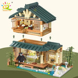 1099-Piece Japanese Street View Building Set - DIY Tatami House Model Kit