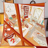 Women’s Printed Polyester Scarf – Fashion Square Wrap for All Seasons