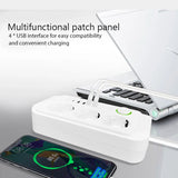 EU Plug Power Strip – 3 AC Outlets, 4 USB Ports & 1 Type-C Fast Charging