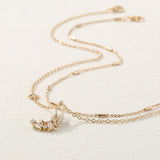 Elegante collar con colgante de mariposa y corazón con letras doradas de doble capa para mujer: regalo de joyería perfecto para bodas y fiestas