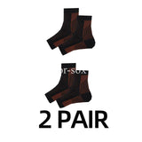 2 pares de calcetines de compresión para el tobillo: diseño de punta abierta para fascitis plantar y alivio del dolor