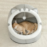 Warm Cat Cave Bed – Cozy Tent Cushion for Kittens & Small Dogs