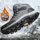 Men's Waterproof Winter Boots - Warm Ankle Snow Boots with Non-Slip Sole