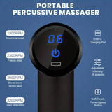 Portable Electric Massage Gun with LED Touchscreen and 4 Replaceable Heads for Deep Tissue Relief