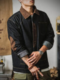 Vintage Men’s Patchwork Denim Jacket – Detachable Streetwear Outerwear for Spring & Autumn