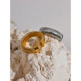 Minimalist 18K Gold Plated Stainless Steel Open Ring – Elegant & Timeless Jewelry