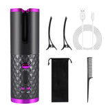 Cordless Automatic Hair Curler with Adjustable Temperature & LCD Display