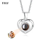 Custom Photo Projection Necklace - Personalized Heart Pendant with Picture Inside
