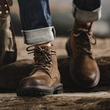 Men’s Ankle High Cow Suede Desert Boots – Winter Lace-Up Casual Footwear