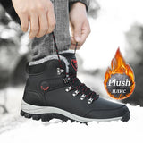 Men's Waterproof Winter Boots - Warm Ankle Snow Boots with Non-Slip Sole