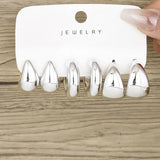 Juego de 12 pendientes de metal trenzado en forma de C: regalo de joyería retro, elegante, hipoalergénico para mujeres