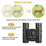 100x22 HD Binoculars - 30000m Long Range Folding Optics with BAK4 Prisms