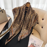 Luxury Leopard Print Silk Headband & Scarf – Stylish Satin Hair & Neck Accessory