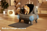 Caja de arena para gatos inteligente y automática con autolimpieza: grande, silenciosa, con control de olores y controlada por aplicación
