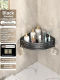 Estante de baño de aluminio sin taladros: estante de almacenamiento y champú para montaje en pared