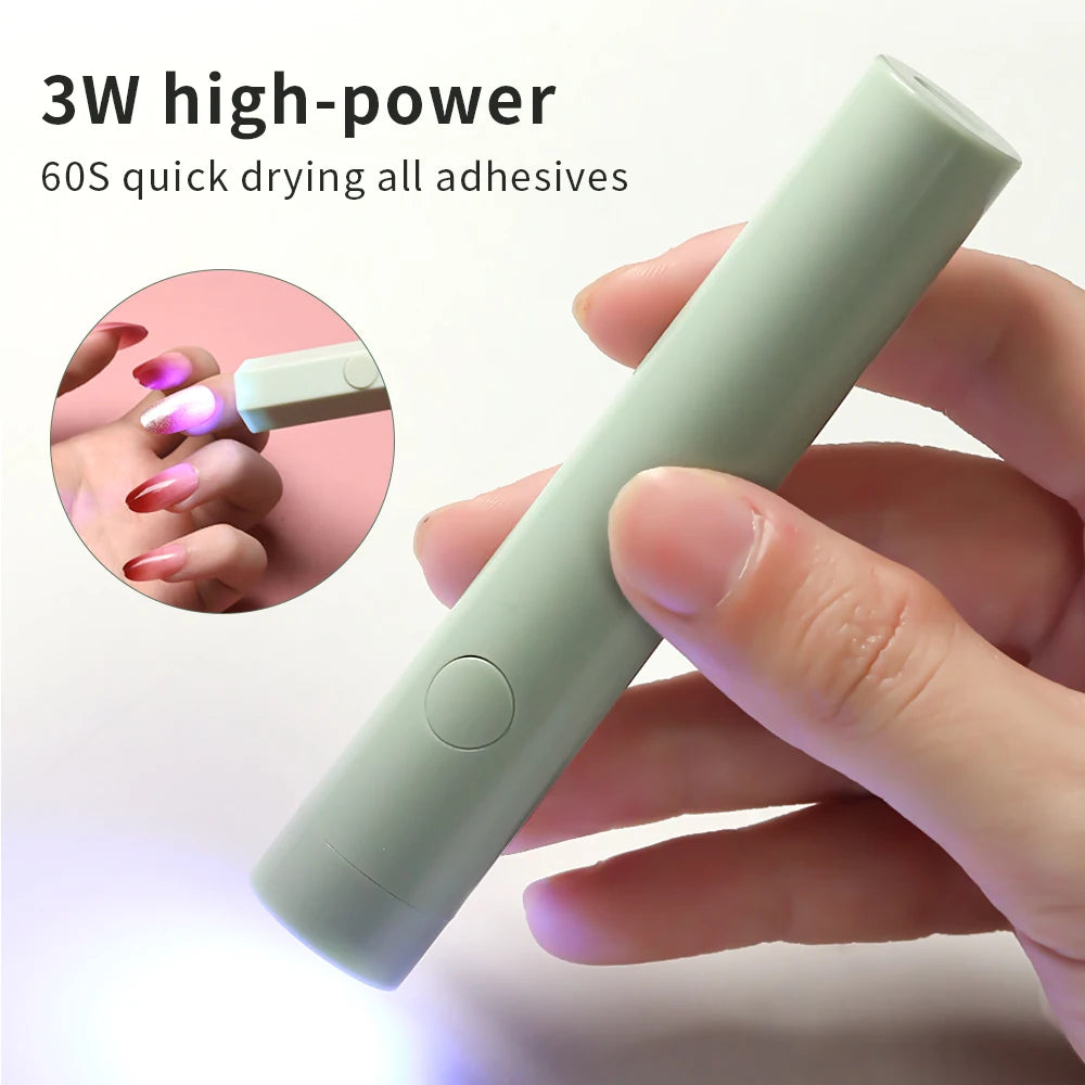 Mini Rechargeable UV LED Nail Lamp – Portable Gel Nail Dryer with USB Charging & Timer