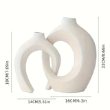 Set of 2 Hollow Nordic Ceramic Vases – Minimalist Boho Decor for a Stylish Home